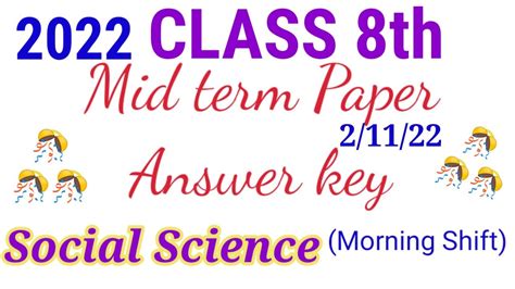 Class 8 Social Science Answer Key 21122class 8 Social Science
