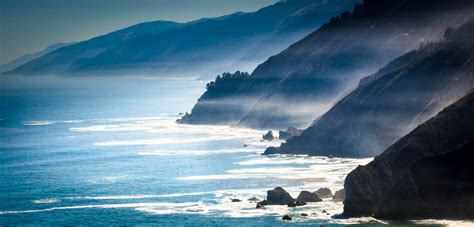 Landscape Nature Mist Sea Mountains Coast Rocks California