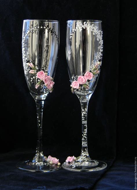 Black And White Wedding Glasses Wedding Champagne Glasses купить на Ярмарке Мастеров Cv7mhcom