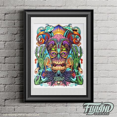 Here Is My New 11x17 Art Print Of An Evil Magical Tiki Mask Surrounded