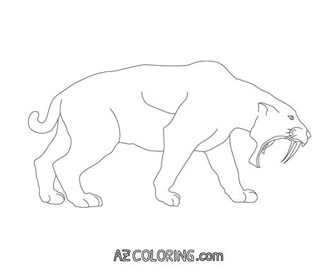 Saber Tooth Tiger Coloring Pages - Coloring Home