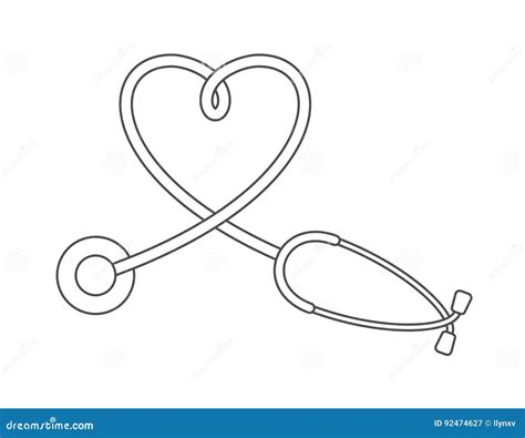 Stethoscope And Red Heart With Electrocardiogram Ecg Curve In The