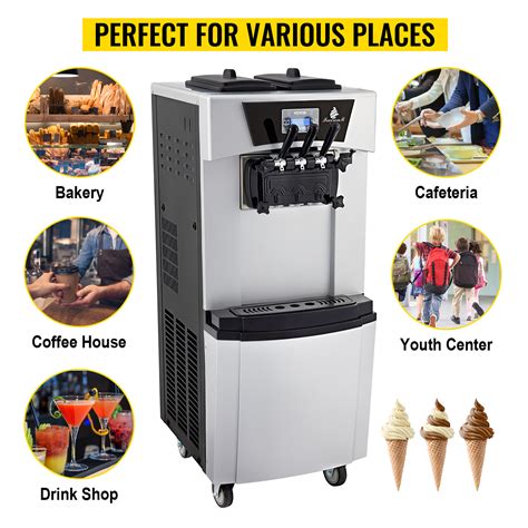 Vevor Commercial Ice Cream Machine L H Yield Flavors Soft Serve Machine W Two L