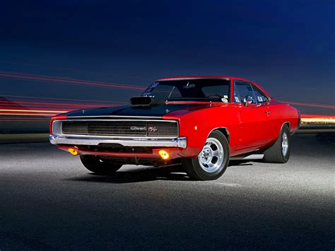 Desktop Wallpaper Classic Muscle Car Red Dodge Charger Hd Image Picture Background Zjtb0s
