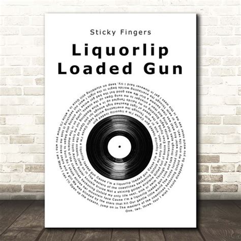 Sticky Fingers Liquorlip Loaded Gun Vinyl Record Song Lyric Print Red