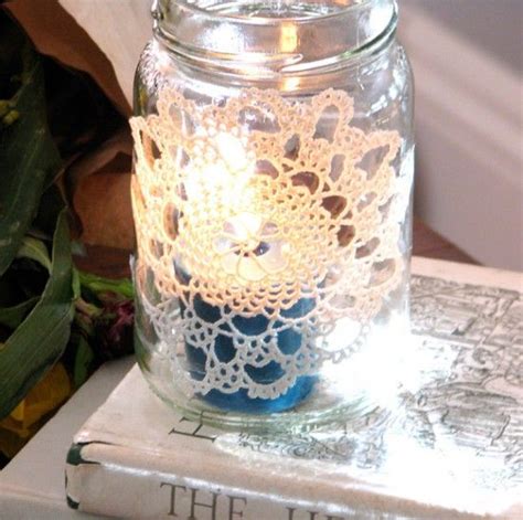 Pretty Combination Of Doily And Jar Vintage Candles Diy Candle
