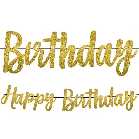Glitter Gold Happy Birthday Banner 12ft X 6 34in Party City