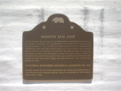 Mission San Jose California Historical Markers On