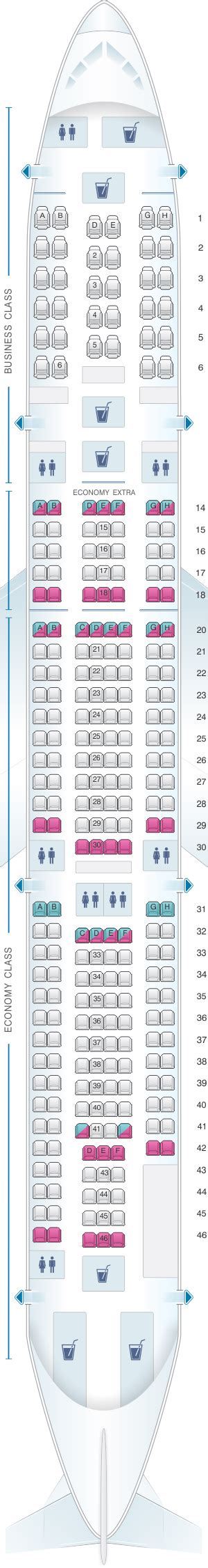 Seat Map Scandinavian Airlines Sas Airbus A330 300