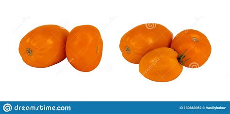 Orange Tomatoes Isolated On White Stock Photo Image Of Freshness