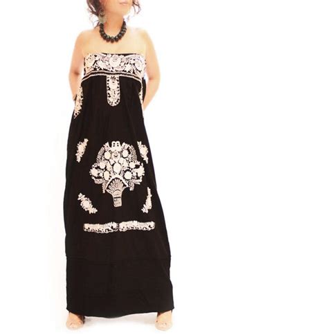 Handmade Mexican Dress From Aida Coronado Black Mexican Embroidered