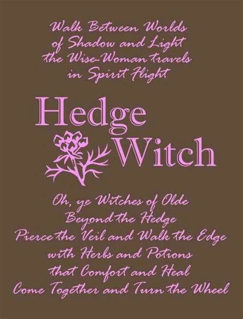 Hedgewitch Hedge Witch Hedge Witchery Magick