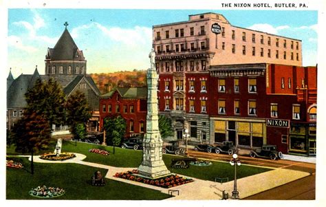 Butler Pennsylvania A View Of The Hotel Nixon Monument Etsy
