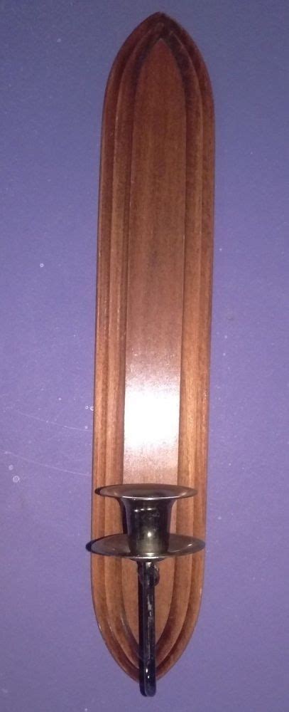 Home interior wall candle holder sconce (3) hurricane votive cups & (3) candles. Home Interior Wooden Wall Sconce. Metal Candle holder ...