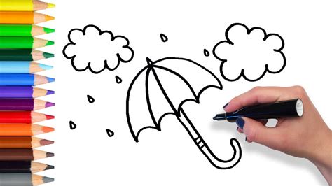 A fun compilation of 100 drawing ideas for kids of all ages and abilities. Learn how to Draw Umbrella | Teach Drawing for Kids ...