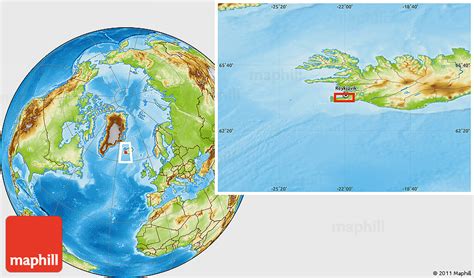 Physical Location Map Of Garðabær