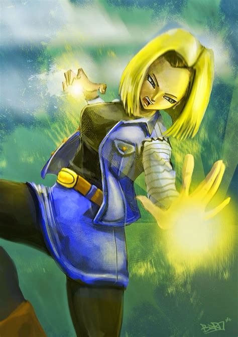 Dragon Ball Z Fan Art Android Saga Android 18 Blast Personajes De