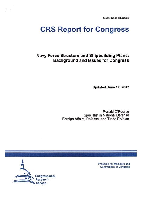 Crs Report For Congress Navy Force Structure And Shipbuilding Plans