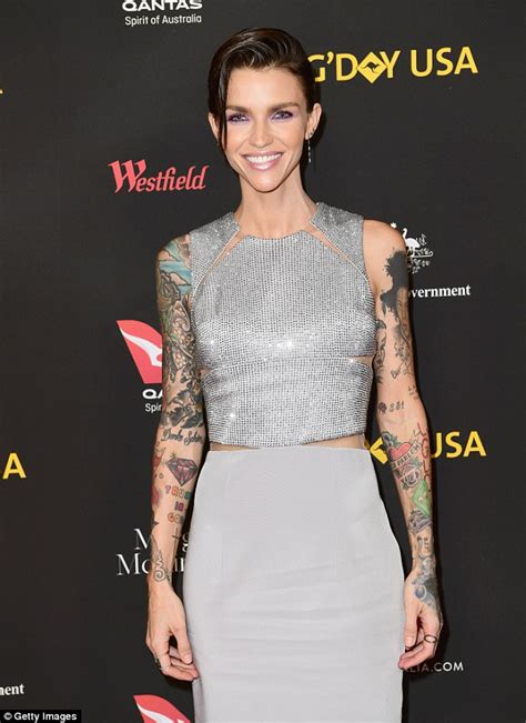 Ruby Rose Flaunts Trim Physique At Gday Usa Without Frame Daily Mail Online