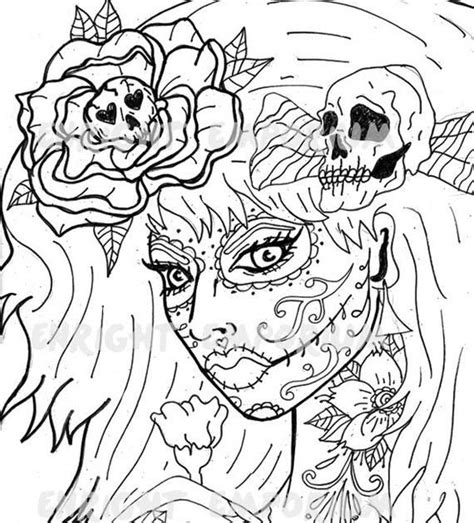 female printable day   dead coloring pages jesyscioblin