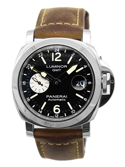 Panerai Luminor Gmt 44mm Black Dail Stainless Steel Pam01088 Luxury