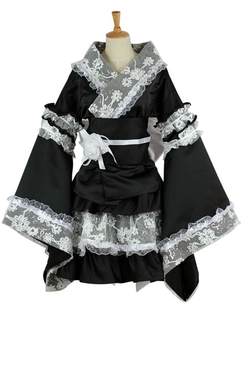 Maid Cosplay Costume For Women Anime Clothes Lace Kimono Lolita Dress