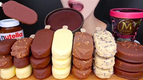 ASMR MAGNUM CHOCOLATE ICE CREAM PARTY MUKBANG 매그넘 초콜릿 아이스크림 먹방 アイスクリーム