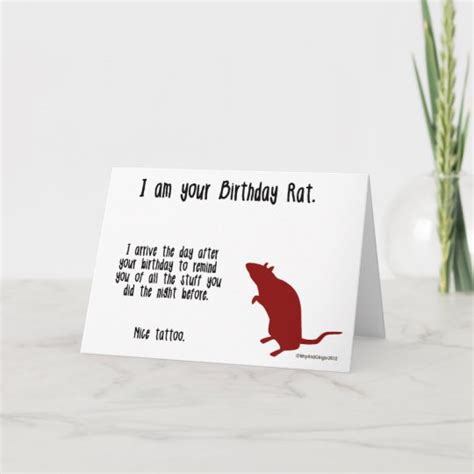 Happy Birthday Rat Card Zazzle Com