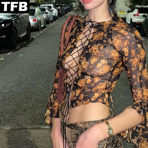 Dua Lipa Shows Off Her Nude Tits In A See Through Top Photos