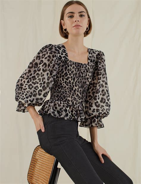 Leopard Smocked Top Casual Chic Outfit Cute Tops Pretty Outfits