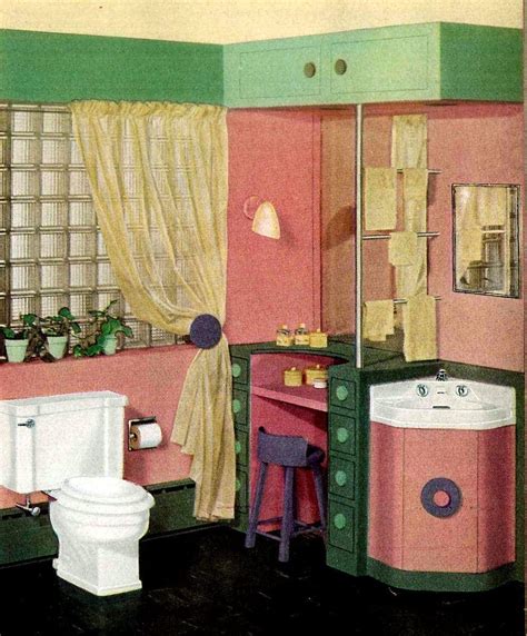 Colorful 40s Bathrooms Retro Restrooms In Rainbow Hues Click Americana