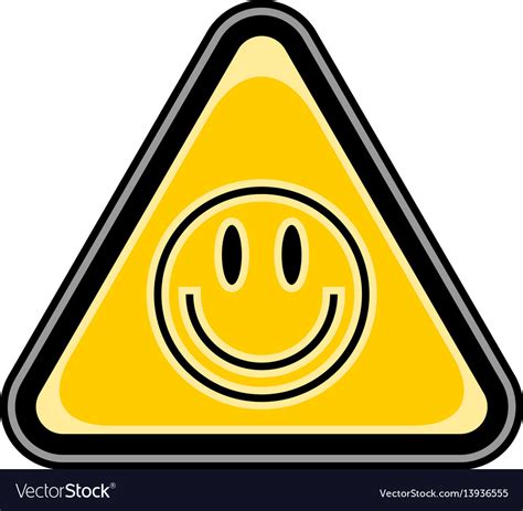 Smiley Face Sign Triangular Sticker Royalty Free Vector