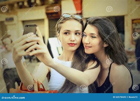 Friends Doing A Selfie Stock Photo Image Of Beautiful 63578420