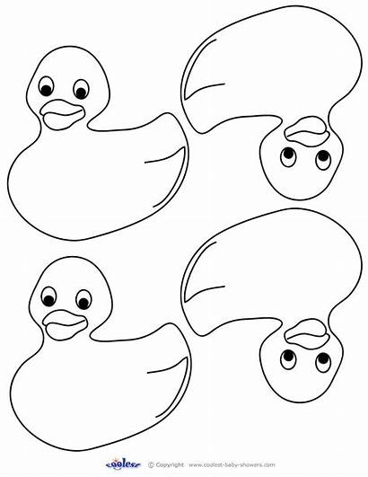Duck Ducks Coloring Rubber Printable Five Pages