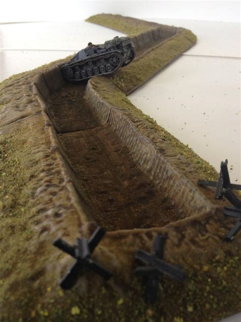 Anti Tank Ditch With Revetted Banks And 4 Anti Tank Obstacles Ewm