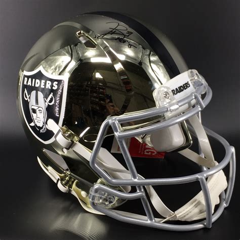 Nfl Auction Hof Raiders Tim Brown Signed Chrome Proline Helmet