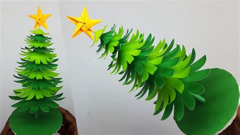 3d Paper Christmas Tree Diy Tutorial How To Make A Paper Xmas Tree
