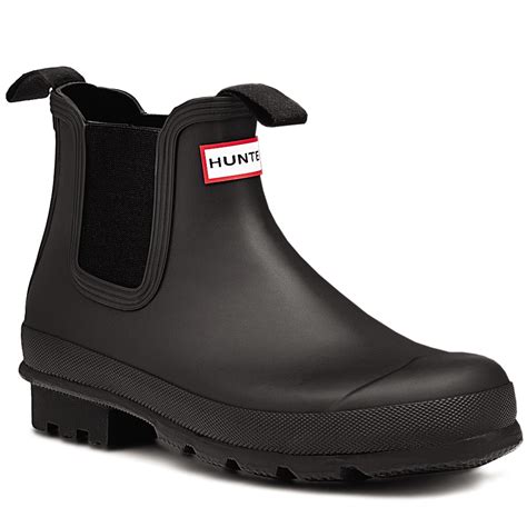 Mens Hunter Original Dark Sole Chelsea Waterproof Wellies Ankle Boots Uk 6 12 Ebay