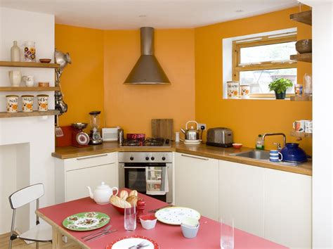 Orange Wall In A Modern Kitchen Colour In Design © David Giles All