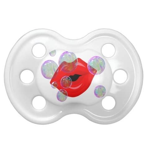 Red Lips Blowing Bubbles Pacifier Zazzle Com Unique Baby Pacifiers
