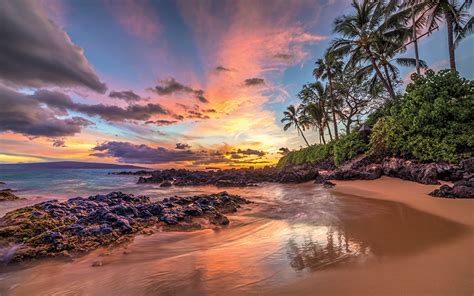 Colourful Sunset From Secret Cove Maui Hawaii Streamline Energy