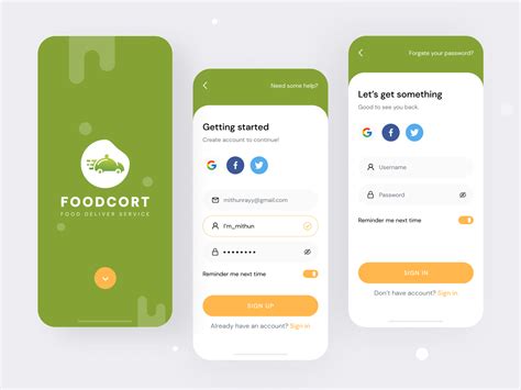Food Delivery App Login Ui By Mithun On Dribbble