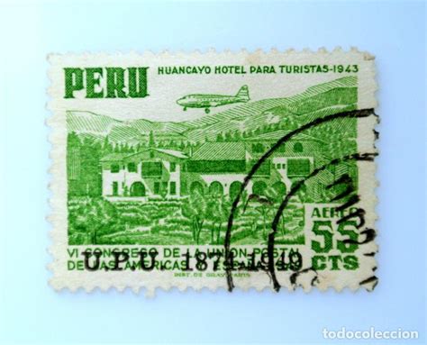 Sello Postal Perú 1951 55 Cts Huancayo Hotel Comprar Sellos