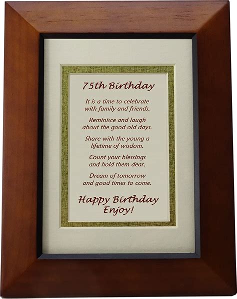 Happy 75th Birthday Toast Poem 75th Birthday T Amazonca Home