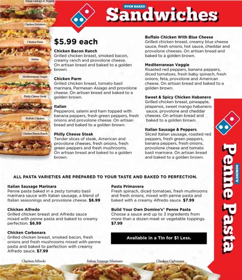 Dominos Pizza Menu With Prices Updated November 2023