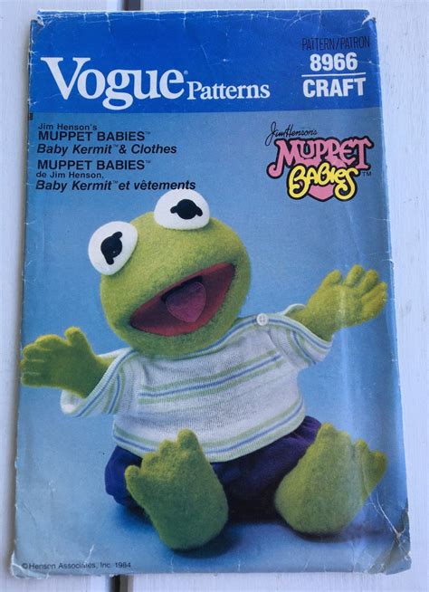 Vintage Vogue 8966 Craft Pattern Jim Hensons Muppet Babies Baby