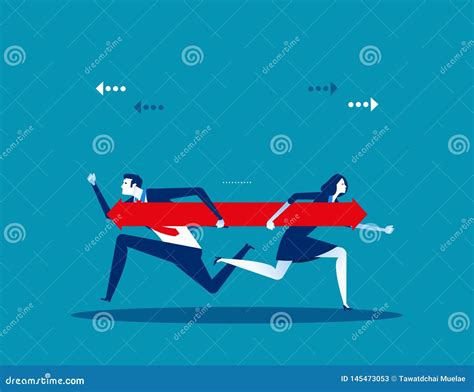 two business people disagree on the direction concept business vector illustration stock vector