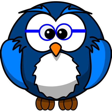 Blue Owl With Glasses Png Svg Clip Art For Web Download Clip Art