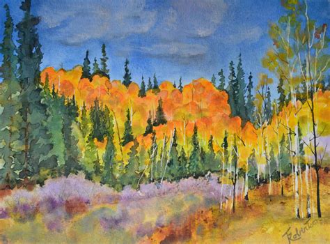 Fine Art Fall Aspen Tree Painting Watercolor Painting Original