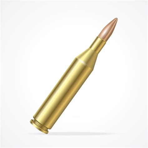 Premium Vector Gold Rifle Bullet Isolated On A White Background